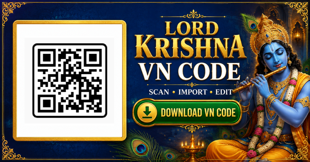 Download Lord Krishna VN Code Template for Krishna video editing