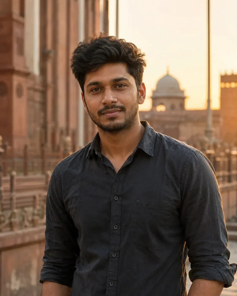 Golden-Hour Portrait of an Indian Man