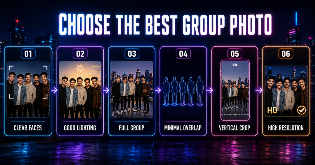 How to choose a group photo for the Boys Gang CapCut Template