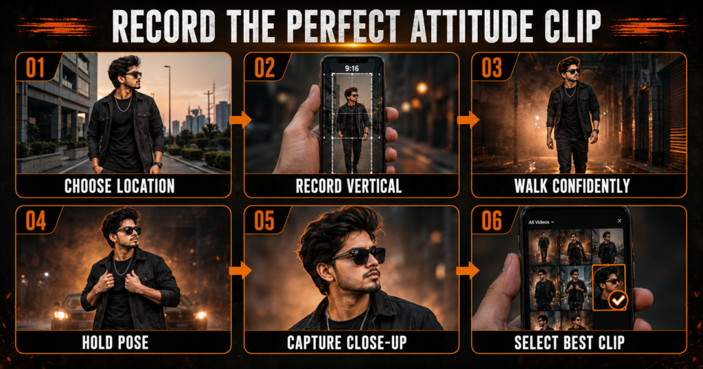 How to record clips for the Attitude Boy CapCut Template