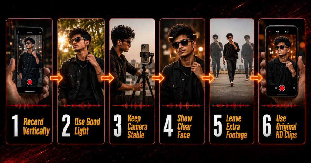 How to record clips for the Dhamaka Bhojpuri CapCut Template