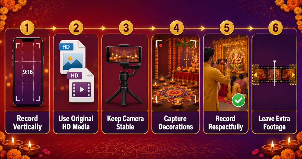How to record media for the Ganesh Chaturthi CapCut Template