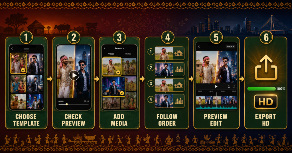 How to use a Viral Bhojpuri CapCut Template step by step
