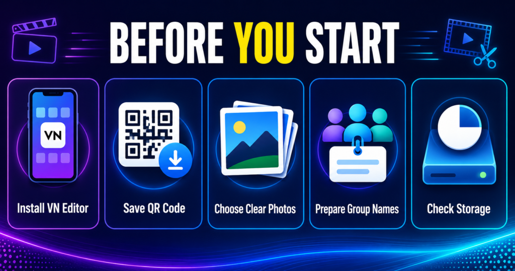 Items needed before using a viral VN QR code template