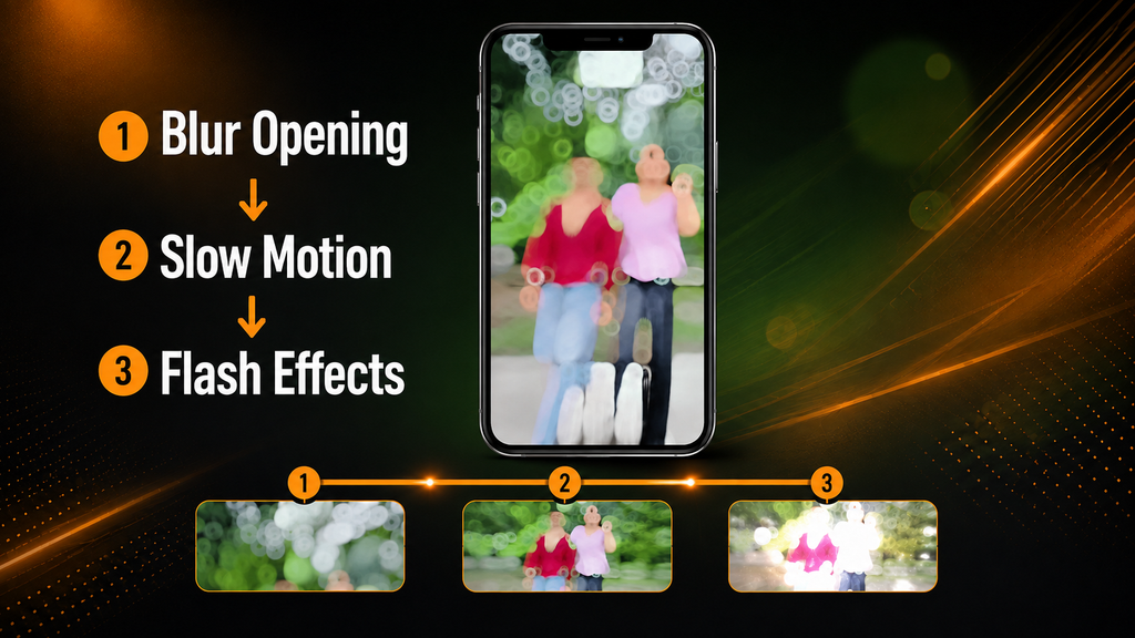 Preview of blur slow motion and flash effects in Lapata Ho Jaibe template