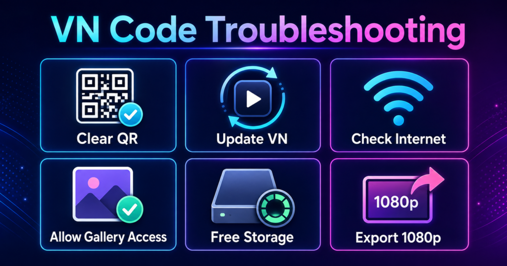 Solutions for VN QR code scanning and export problems