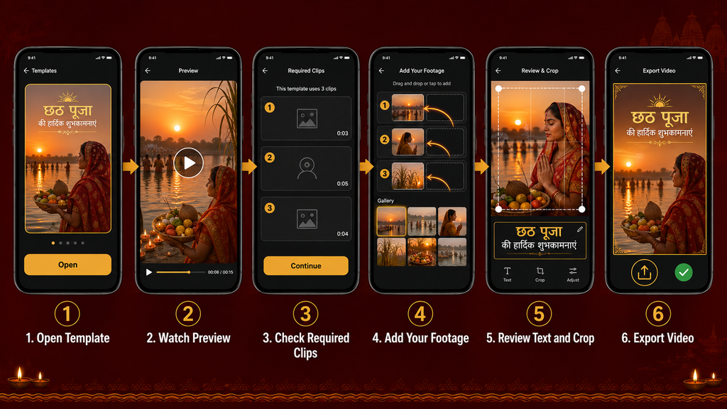 Steps to use the Chhath Puja Edit CapCut Template
